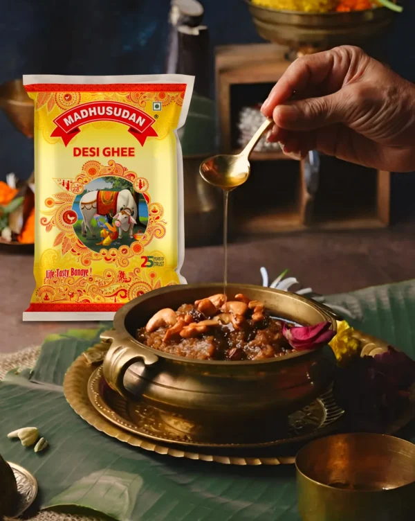 Madhusudan Desi Ghee 500 ml Poly Pack